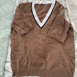 Brown V-Neck Sweater
